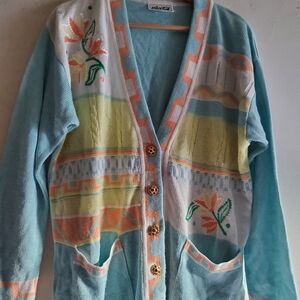 Ella Pastel Knit Cardigan Size Xl.